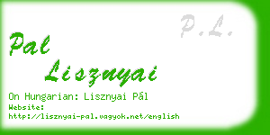 pal lisznyai business card
